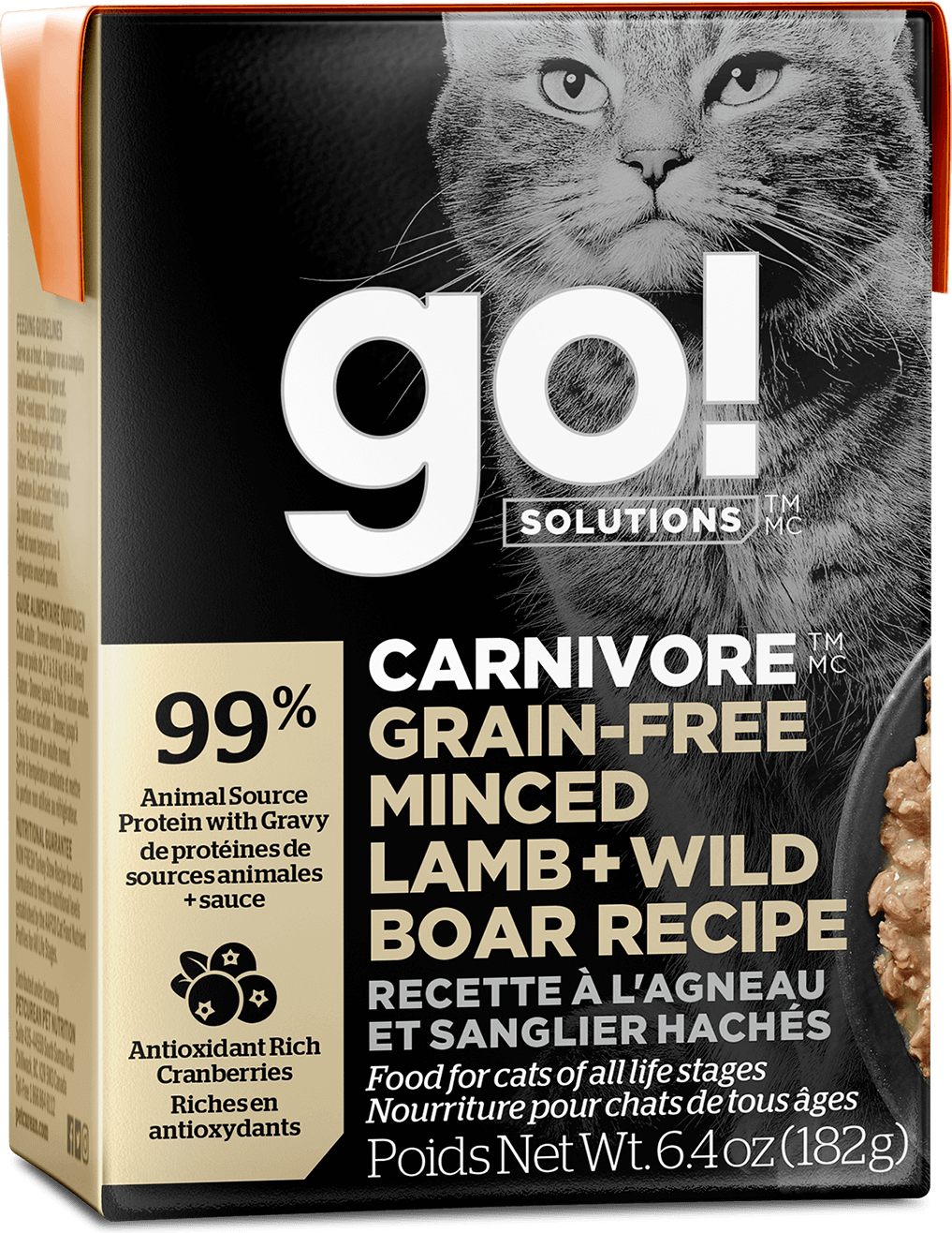 GO! Solutions Carnivore Grain-Free Minced Lamb + Wild Boar Recipe